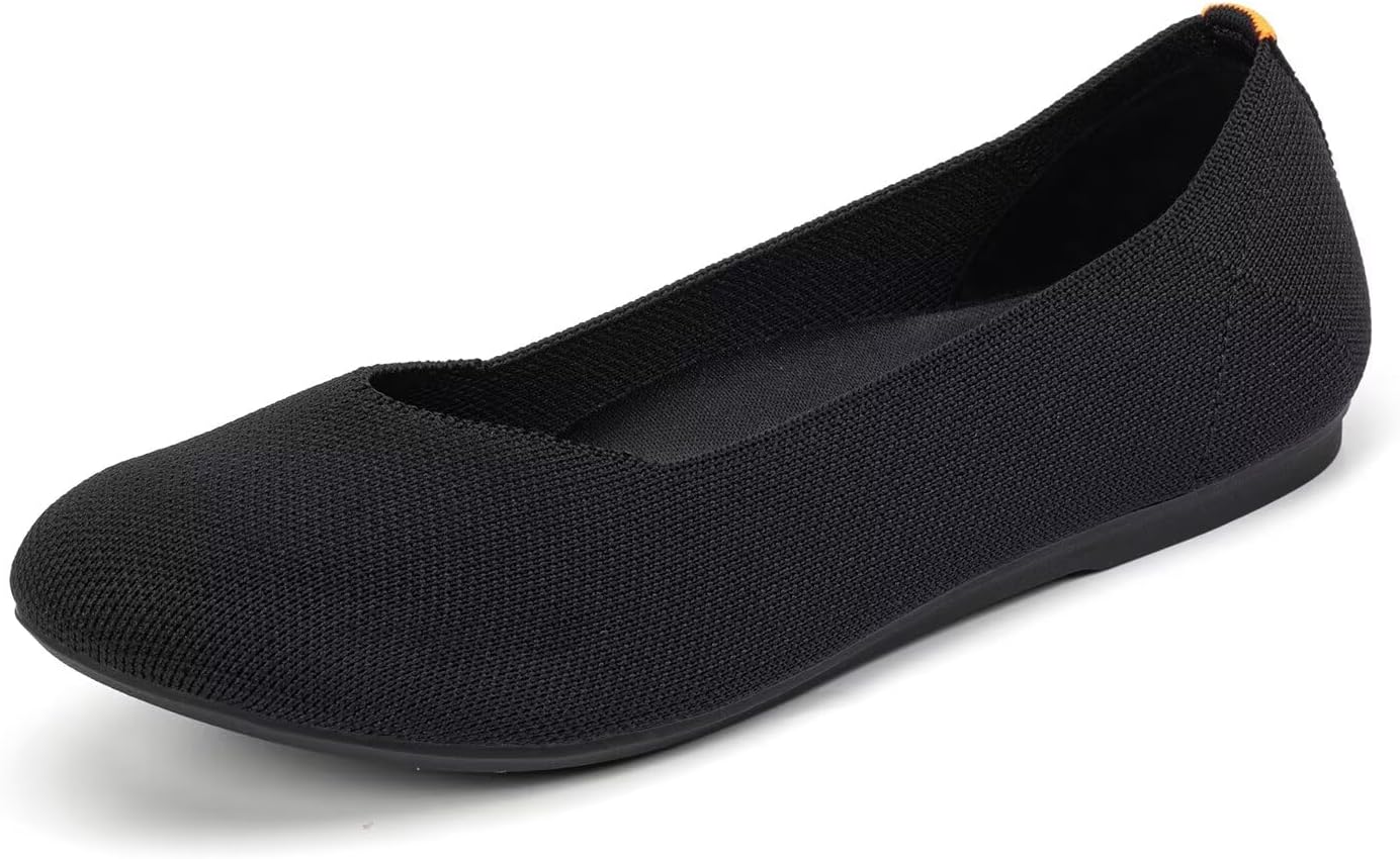 Frank Mully Women's Wide Width Flats Ballet Flats Round Toe Knit Flat Shoes with Arch Support Wide Toe Box - Image 8