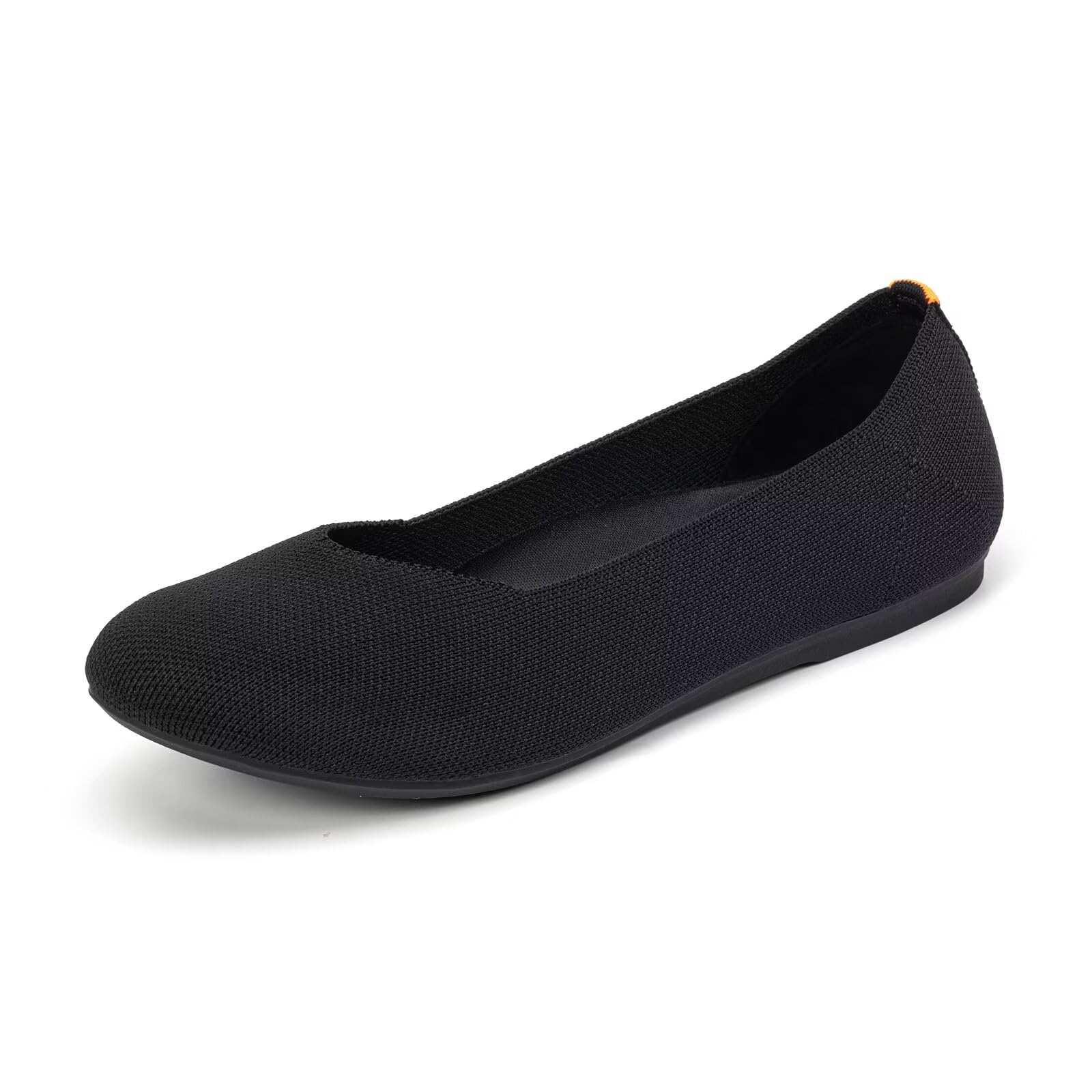 Frank Mully Ballerine larghe da donna, senza lacci, in maglia, comode con punta rotonda
