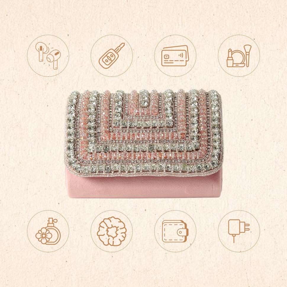 Image of THE TAN CLAN Nysa Beige Flap Over Clutches for women Bag for Women- Elegant Evening Handbag, Stylish Purse