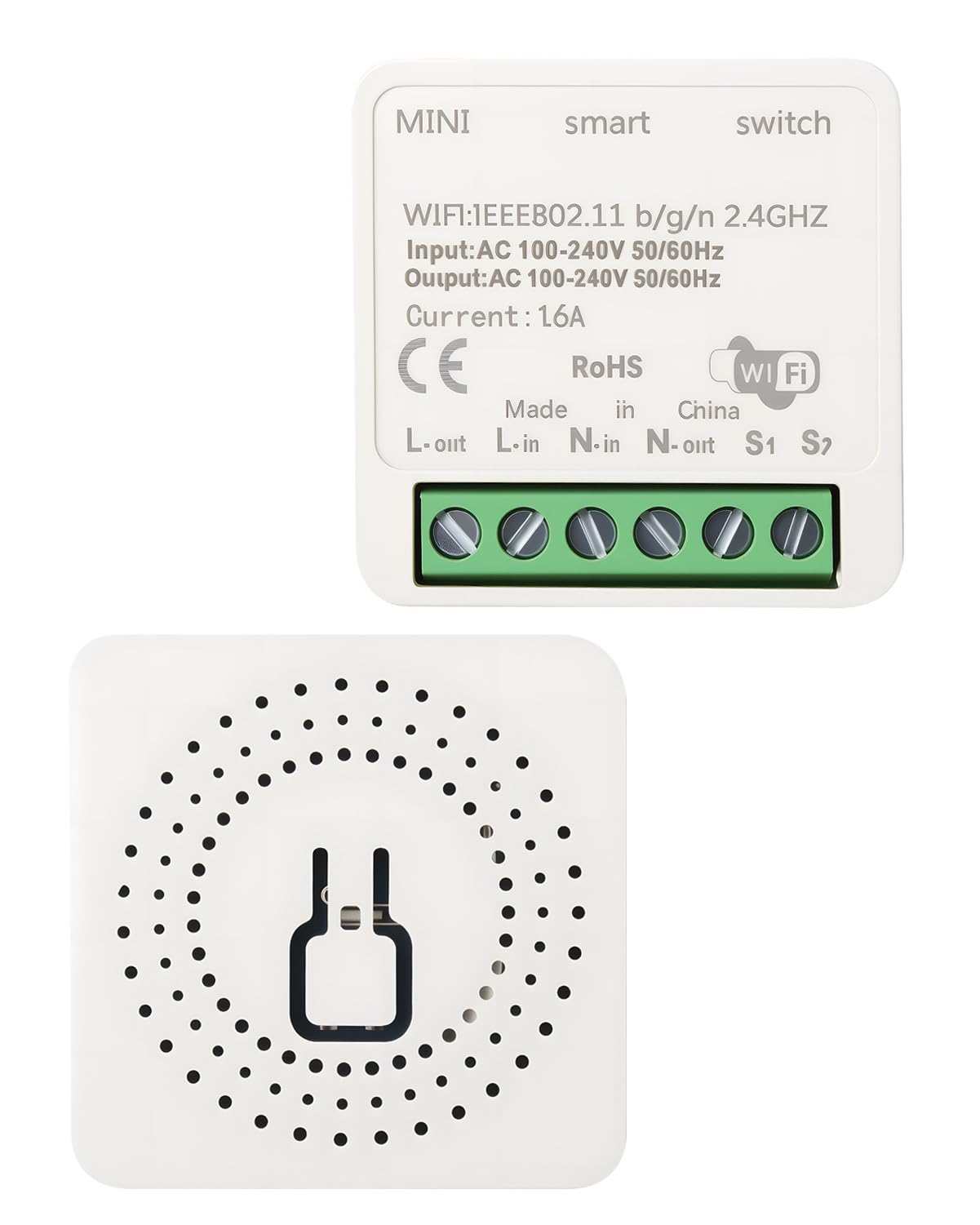 Interruptor de Luz Inteligente WIFI 2PC, Compatible con Alexa y Google Home, Smart Switch Wifi, Control Remoto y por Voz con APP Tuya, Temporizador y Escenas, Interruptor Wifi para Casa Inteligente