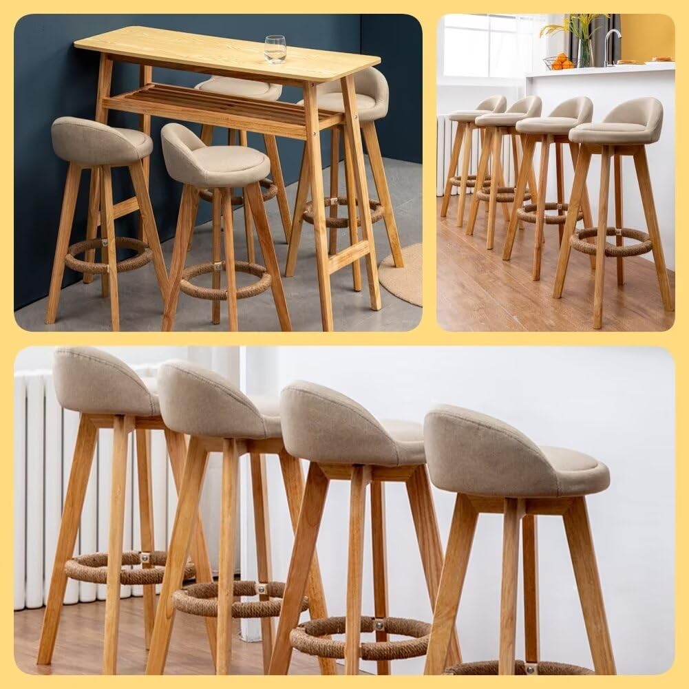 Amazon｜360°回転チェア バーチェア カウンターハイチェア 木製