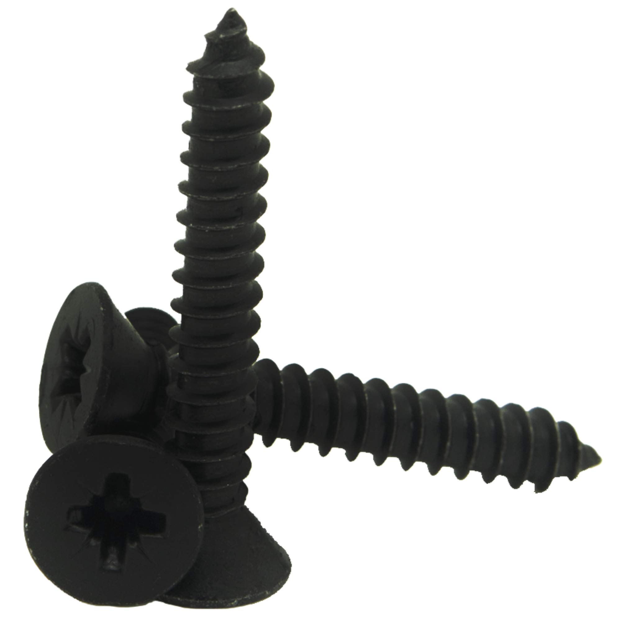 4.2mm x 13mm / No.8 x 1/2" Pozi Flat Head Countersunk Self Tappers Tapping Screws Zinc Plated Black DIN 7981-50 Pack