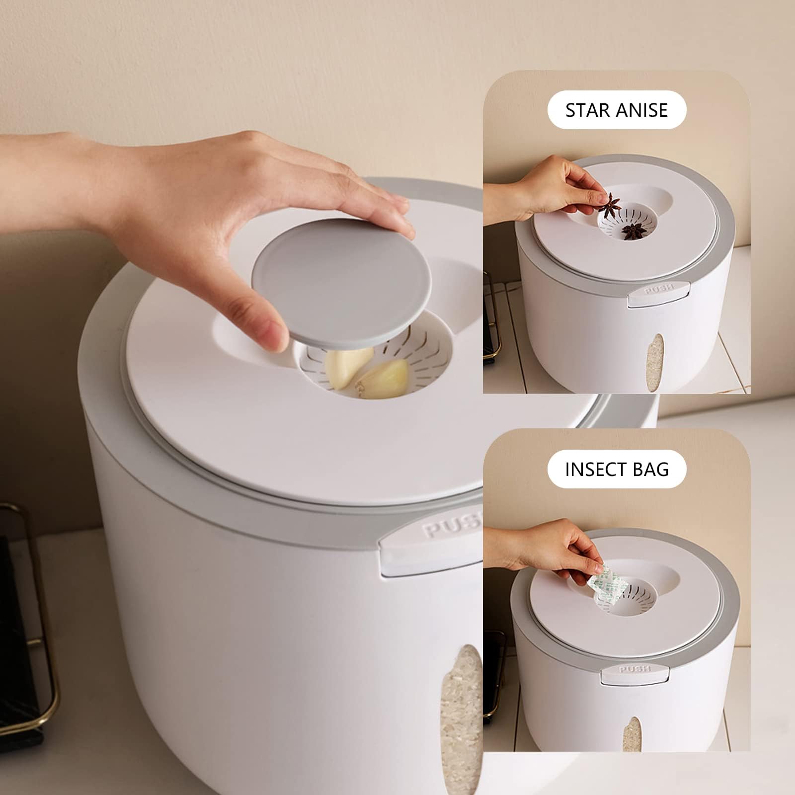 5 Kg Reis-Vorratsbehälter, Versiegelter Getreidespender, Aufbewahrungsbox Mit Deckel, Messbecher, Müsli-Vorratsbehälter, Lebensmittel-Vorratsbehälter,Blau