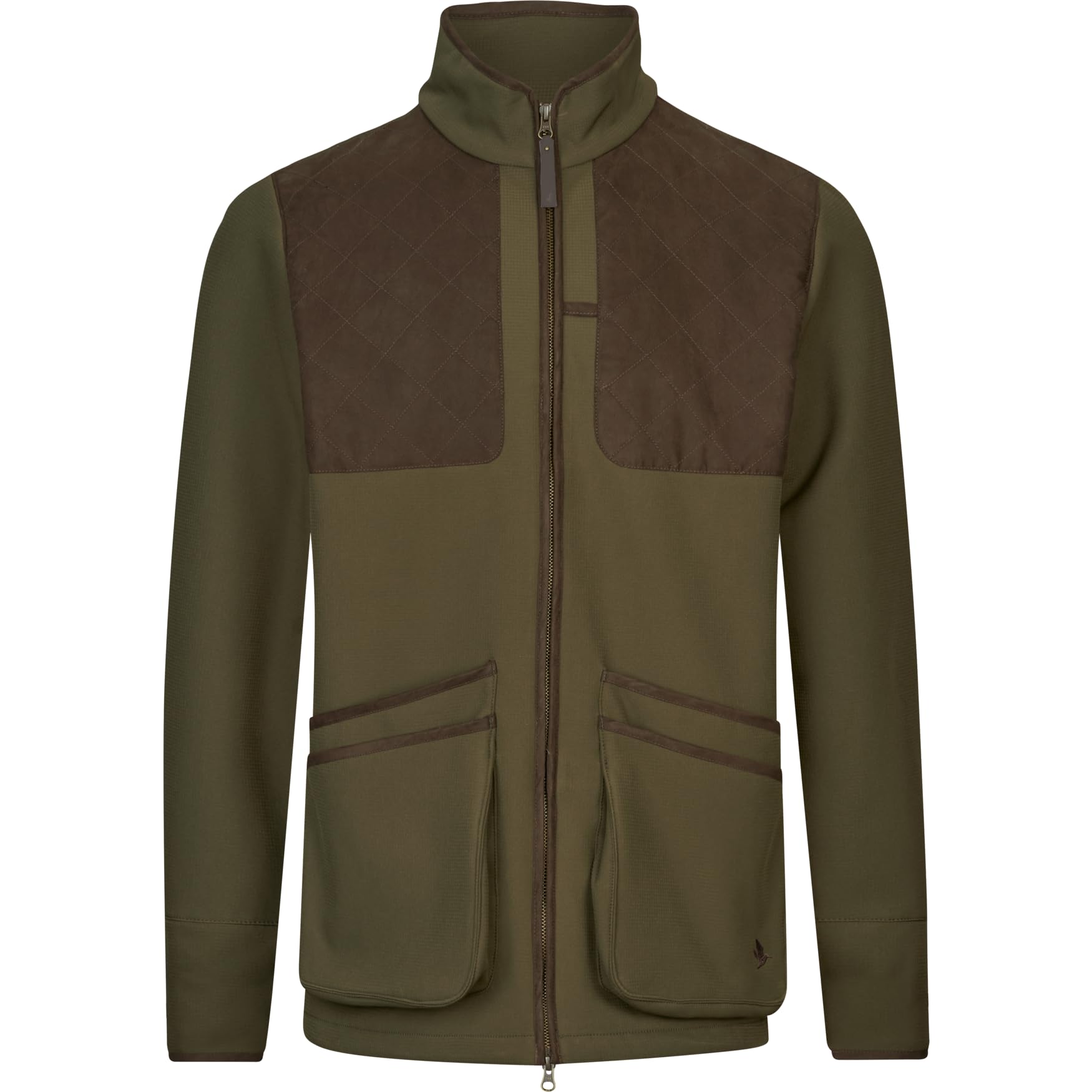 Seeland Wenlock Jacket Light Pine - Stretchable softshell bonded with fleece lining, Inside recoil pad pockets left and right side