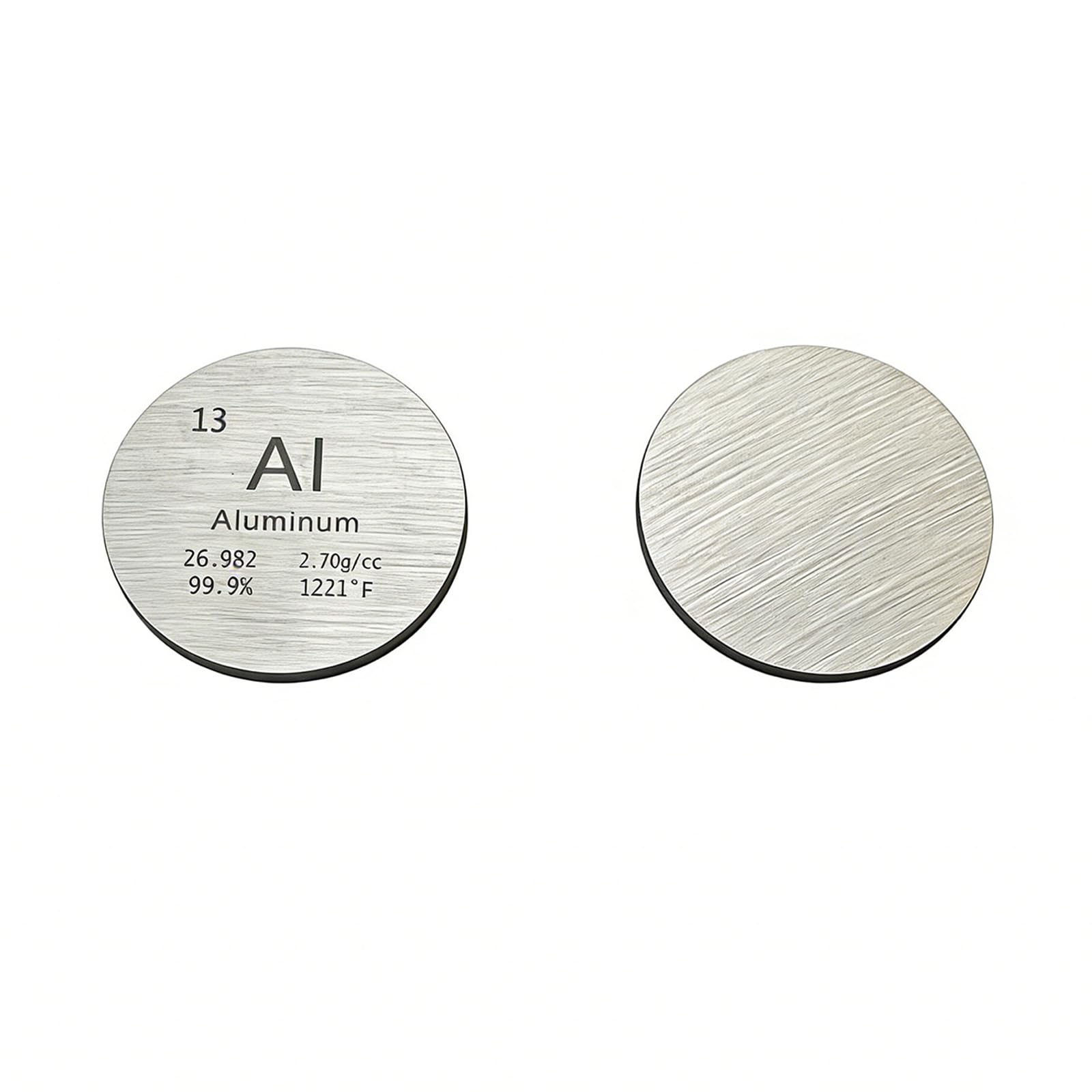 Yultrid 2.54x0.2cm Aluminium Element Disc, High Density Al Metal Circle Sheet Plate for Collections, Lab Experiment, Teaching, Ideal Gift for Chemistry Enthusiasts (Aluminium)