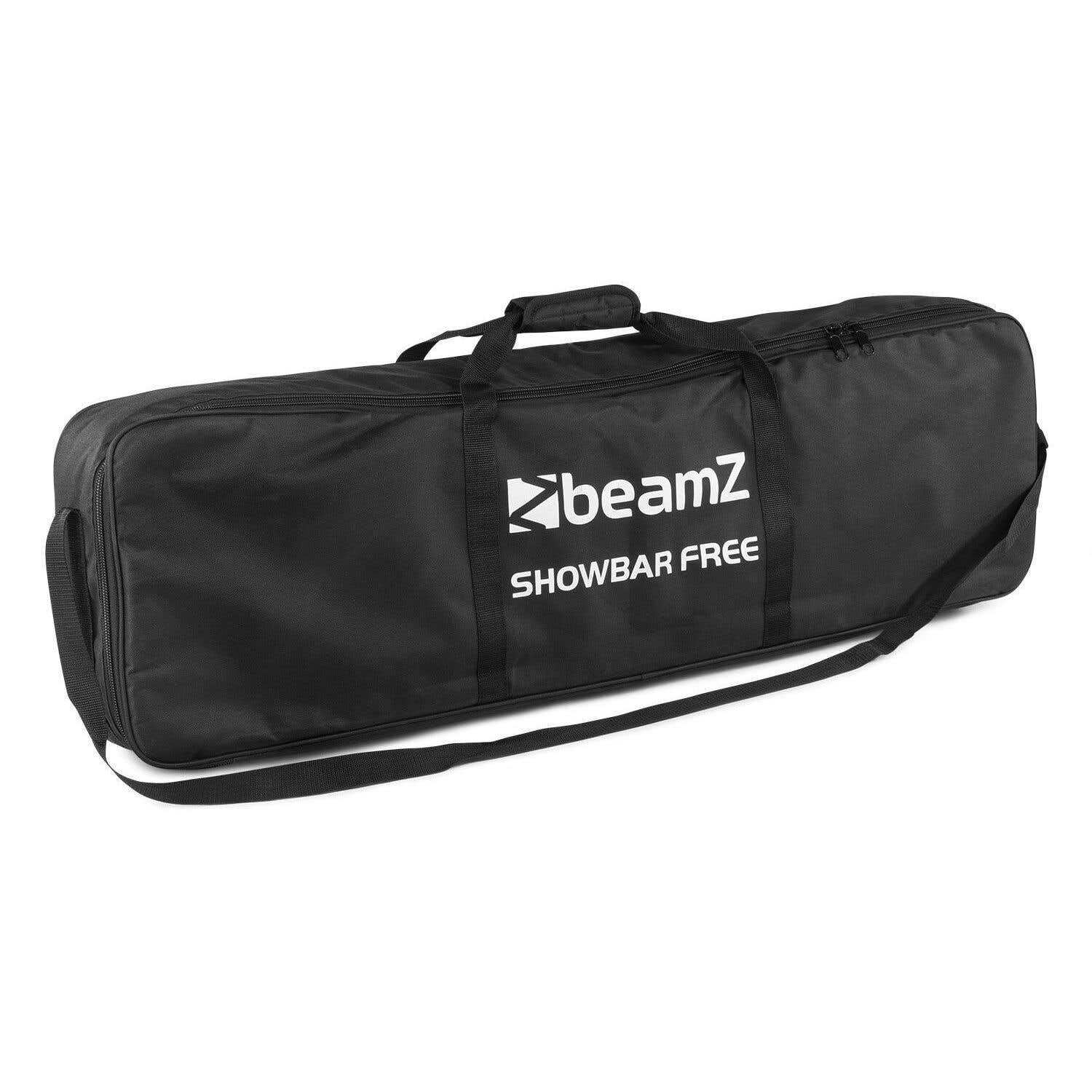 BeamZ Showbar FREE - Partybar Lichtanlage LED Bar DMX Disco Licht Party Lichter Discolicht Partylicht mit 2x PAR-Spots, 2x Derby-Lichteffekten und LED Strobo mit Fernbedienung und Tasche