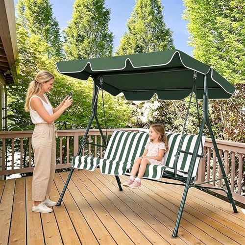 Toldo de repuesto para columpio de jardín impermeable y protector UV en color beige 4
