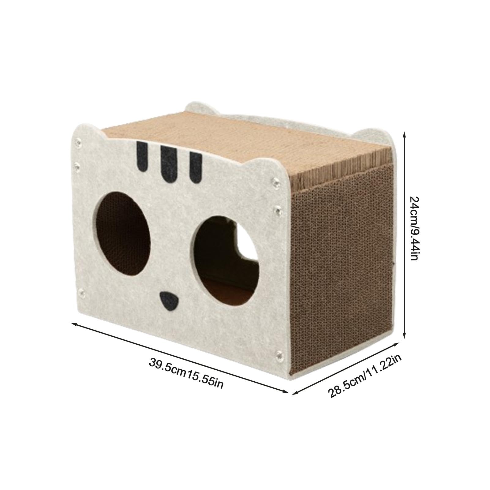 Tiragraffi E Casetta Per Gatti In Cartone - Cuccia Interni 30x30x30cm Con Blocchi Per Graffiare - Foto 12