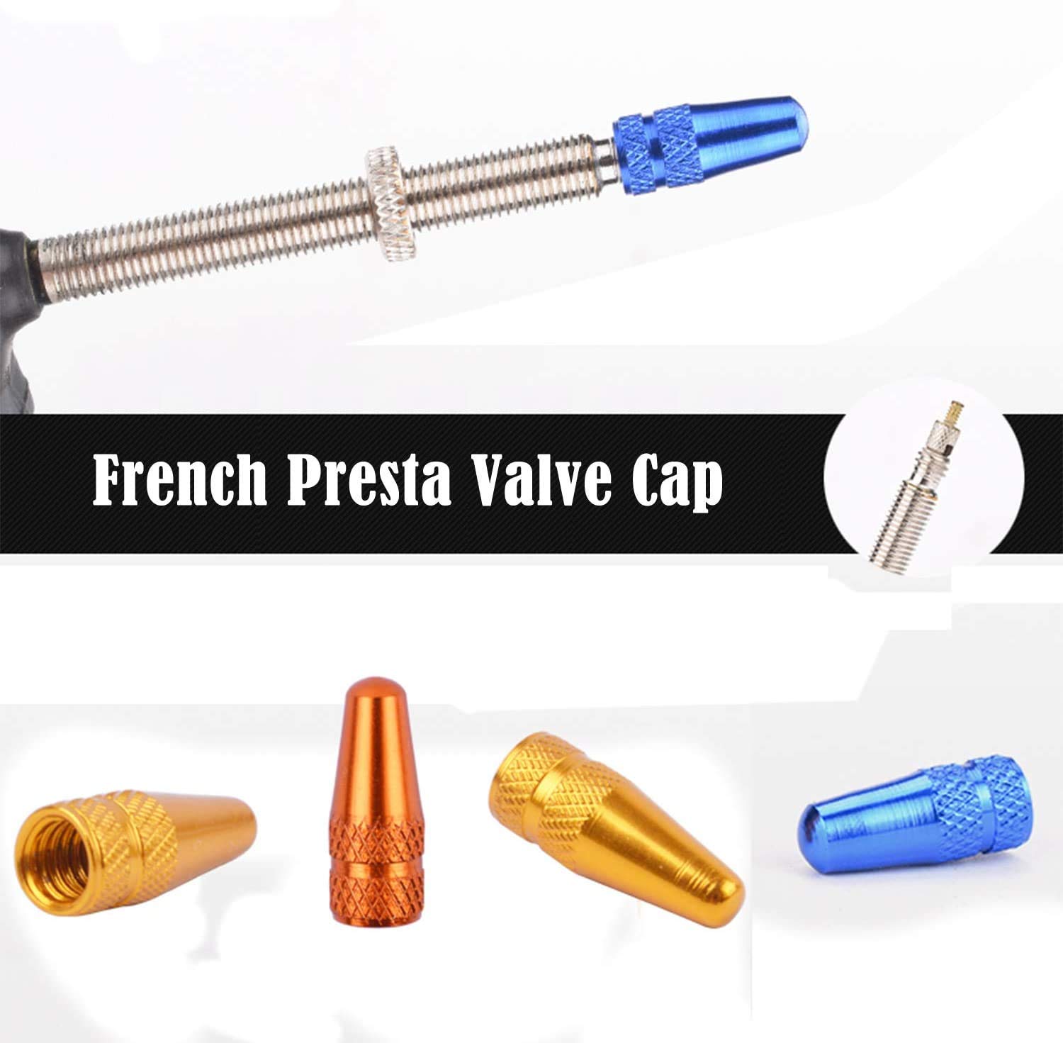 50 Tappi Valvola Presta Colorati Per Bici - Set Multicolore In Alluminio Anodizzato - Foto 3