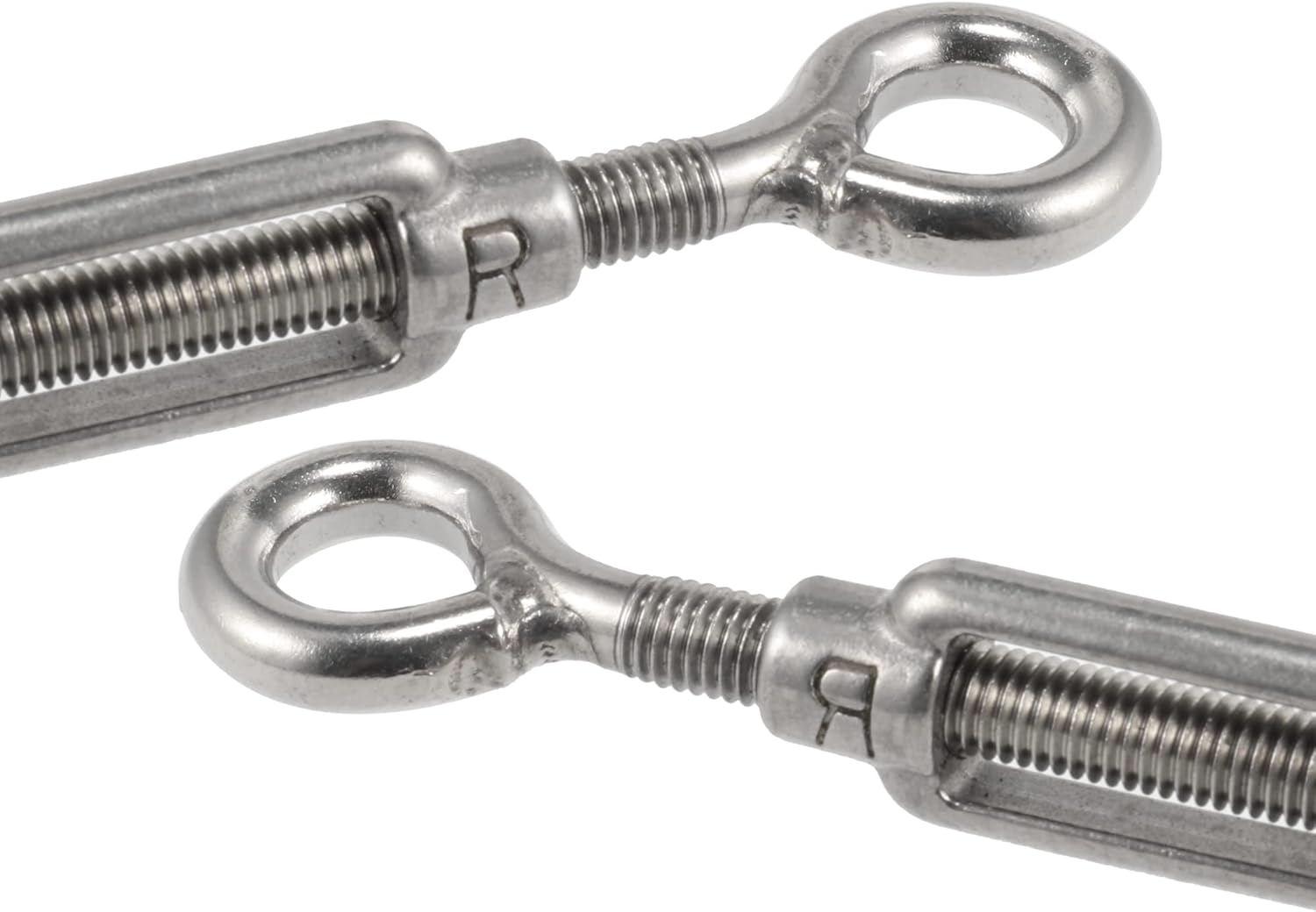 X AUTOHAUX 5pcs M8 8mm OO Type Eye and Eye Car Turnbuckle Rigging Wire Rope Tension Screw 304 Stainless Steel Hardware for Cable Railing Adjustable