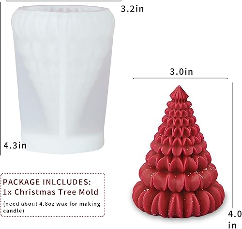 Miniatura 3 de Moldes de silicona para velas de árbol 3D, moldes de silicona para árbol de Navidad de origami para fundición de resina epoxi, vela de arcilla,