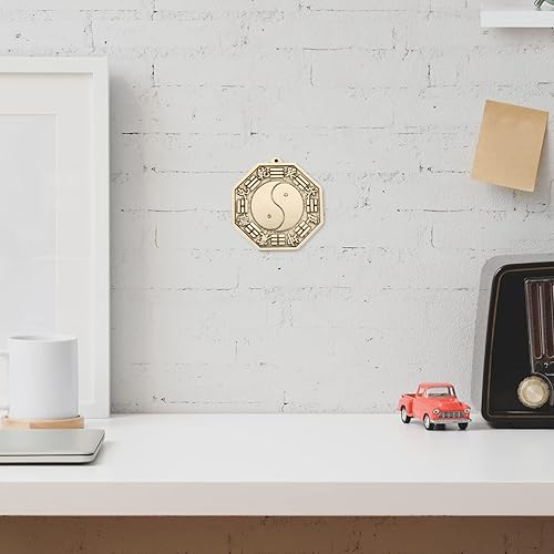 Miniatura 7 de LIFKOME 3 espejos tradicionales chinos de madera Bagua, adornos de espejo Bagua de cobre chino, latón de montaña, espejo convexo de Bagua para