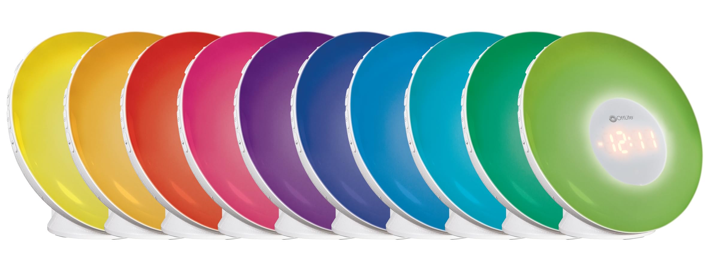OttLite Aufwachlicht mit weißem Rausch-Soundgerät, Farbwechsel, Sonnenaufgangssimulation, 7 Weckgeräusche, Schlummerfunktion, intelligenter Wecker für schwere Schläfer, Sonnenlichtlampe mit