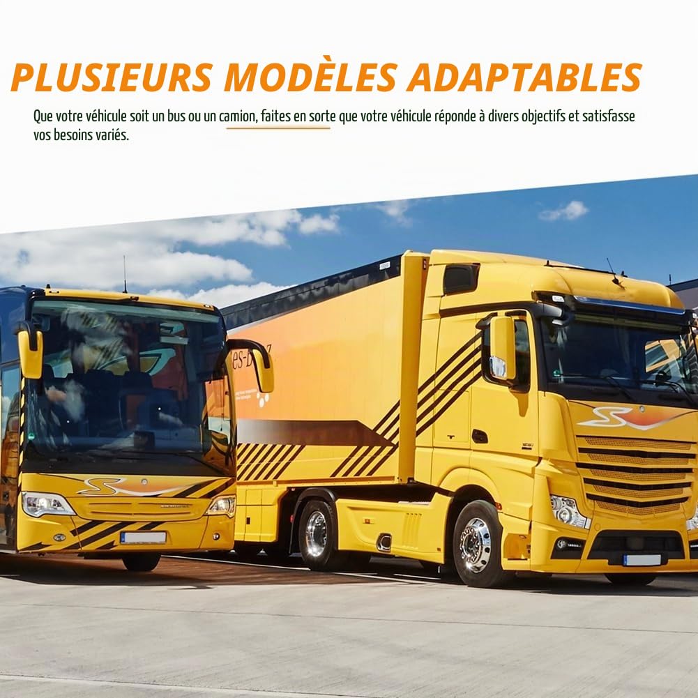 Moniteur Vertical de Vue Latérale de Voiture de 10,36 Pouces pour Rétroviseur de Camion et de Bus, Écran Tactile, Enregistreur DVR IP68 à 2 Canaux, Gauche
