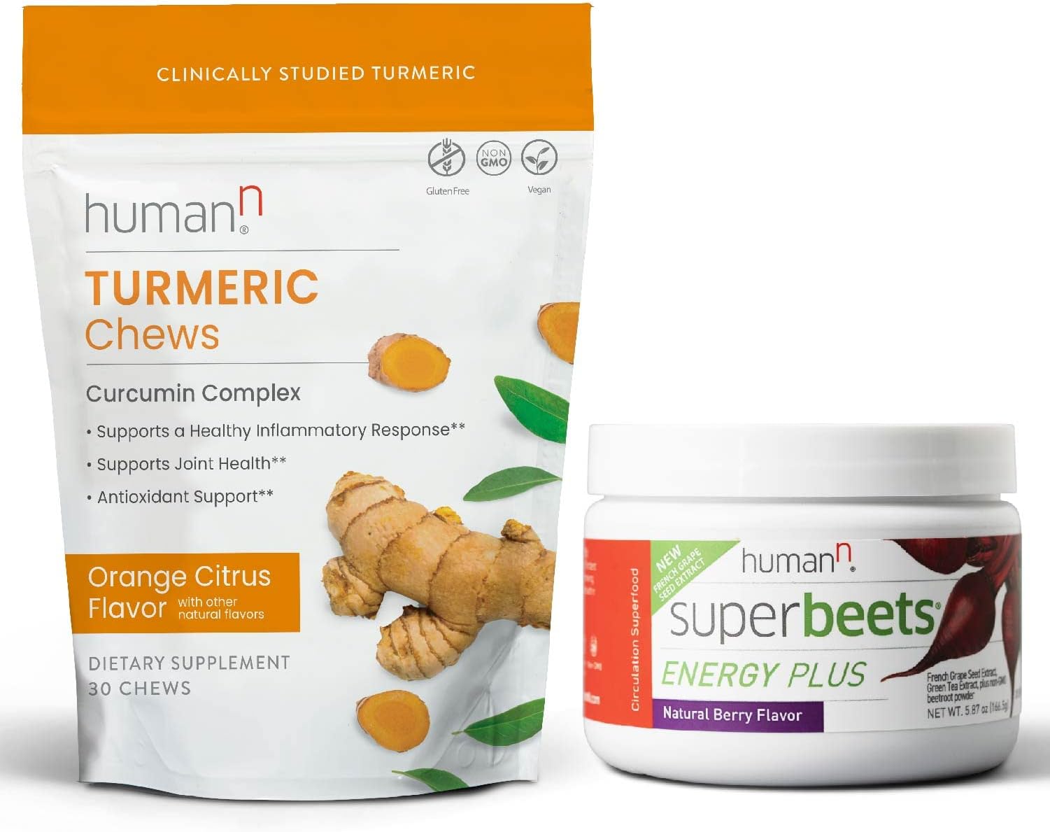 humanN Turmeric Chews & SuperBeets Energy Plus Health
