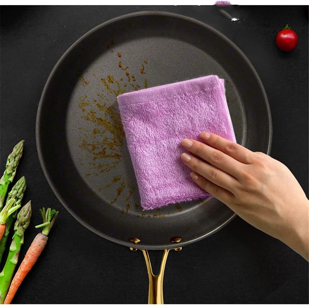 10pcs Mixed Color Cleaning Cloth Washing Dishs Kitchen Supplies Side Absorbent Dishcloth Soft Tool