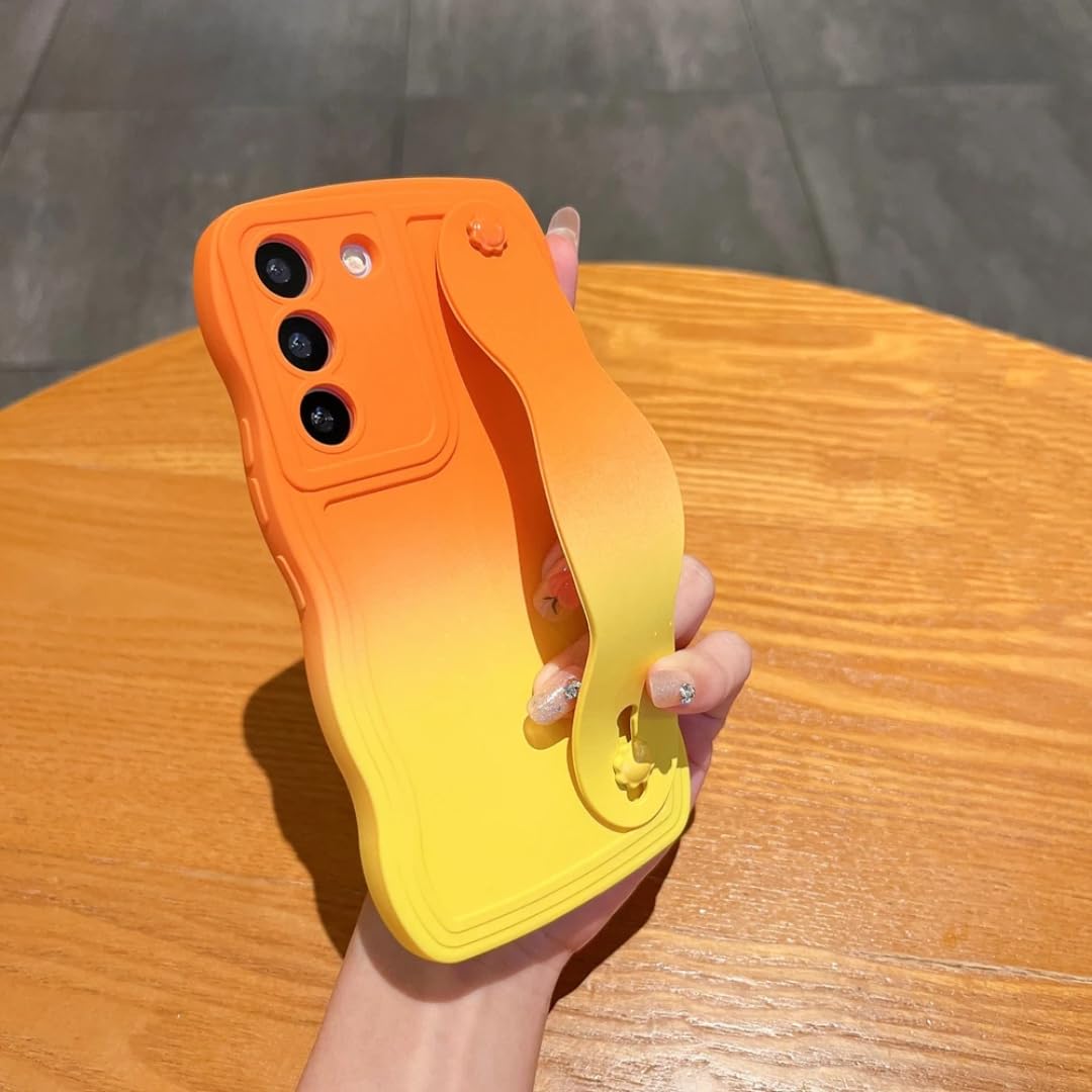 Coque souple A52 gradient curly avec relief ondulé antidérapant jaune - 8