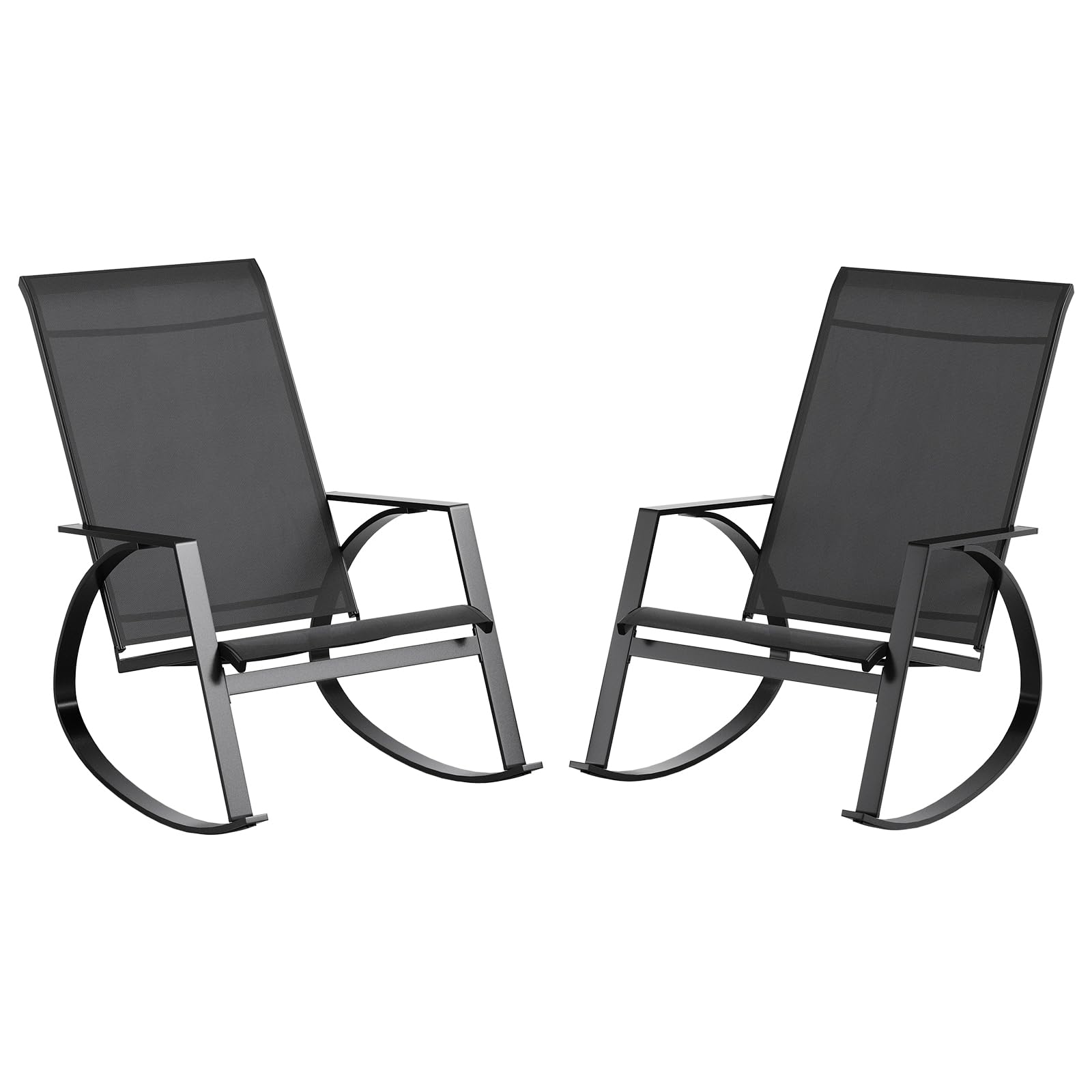 Garvee Confort surdimensionné – Fauteuil à Bascule d'exterieurérieur Jardin – Cadre en métal Solide – Parfait pour terrasse, Piscine, Patio – Gris