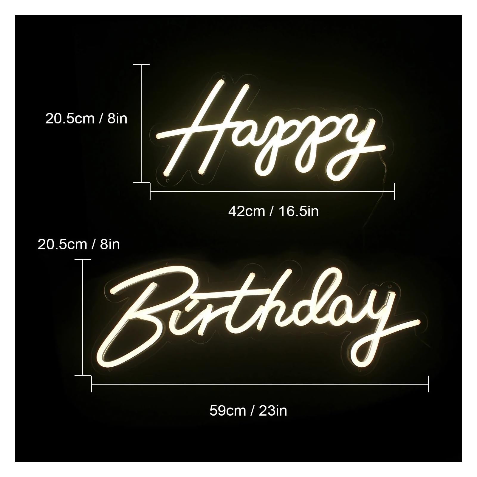 Insegna luminosa al neon Insegno per Neon Buon Compleanno Pannello acrilico trasparente per feste. Decorazione luminosa con interruttore ideale neonati
