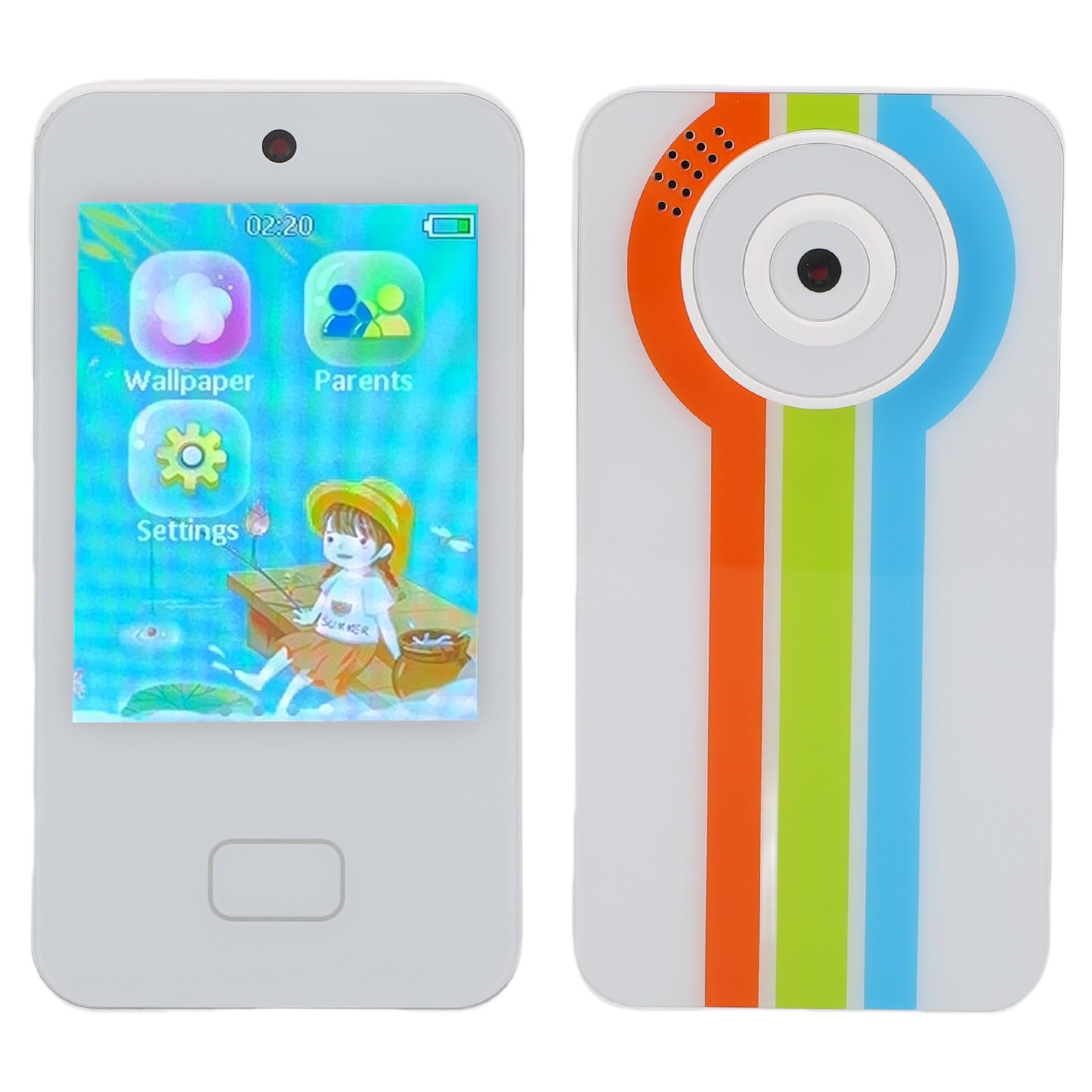 Alomejor Kids Smartphone Toy with HD Dual Camera & Touchscreen (WHITE) | App multifunzionali, Cattura foto facile, Giochi precaricati, Divertimento per l\'uso all\'aperto