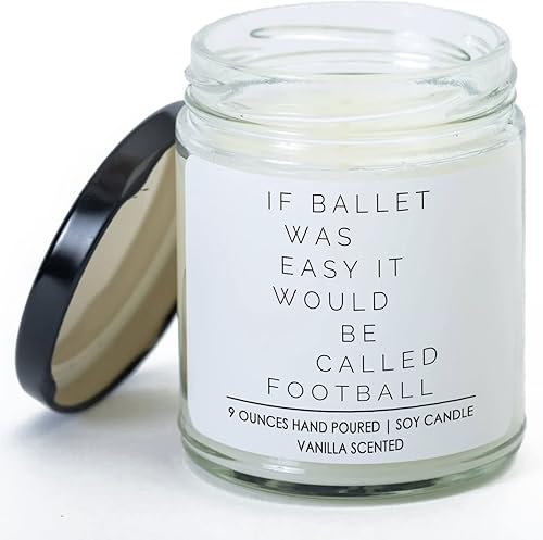 Vela perfumada de ballet con citas divertidas si el ballet fuera fácil, sería llamado fútbol – Ideas de regalo de baile para bailarina, bailarina,