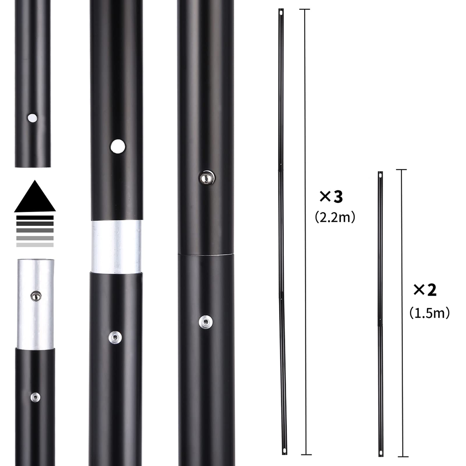 UNIDEAL Achtergrondstandaard, 2 x 3 m, verstelbare set steunen voor