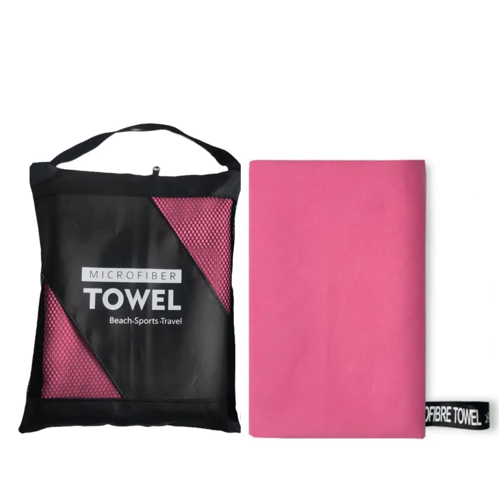 GMEqfhpOPS Quick-Dry Microfiber Towel - Ultra Absorbent, Compact & Sandproof for Gym, Beach, Travel & Swimming, Lightweight Sports Towel Towels Bath(Rose red,38x38cm)