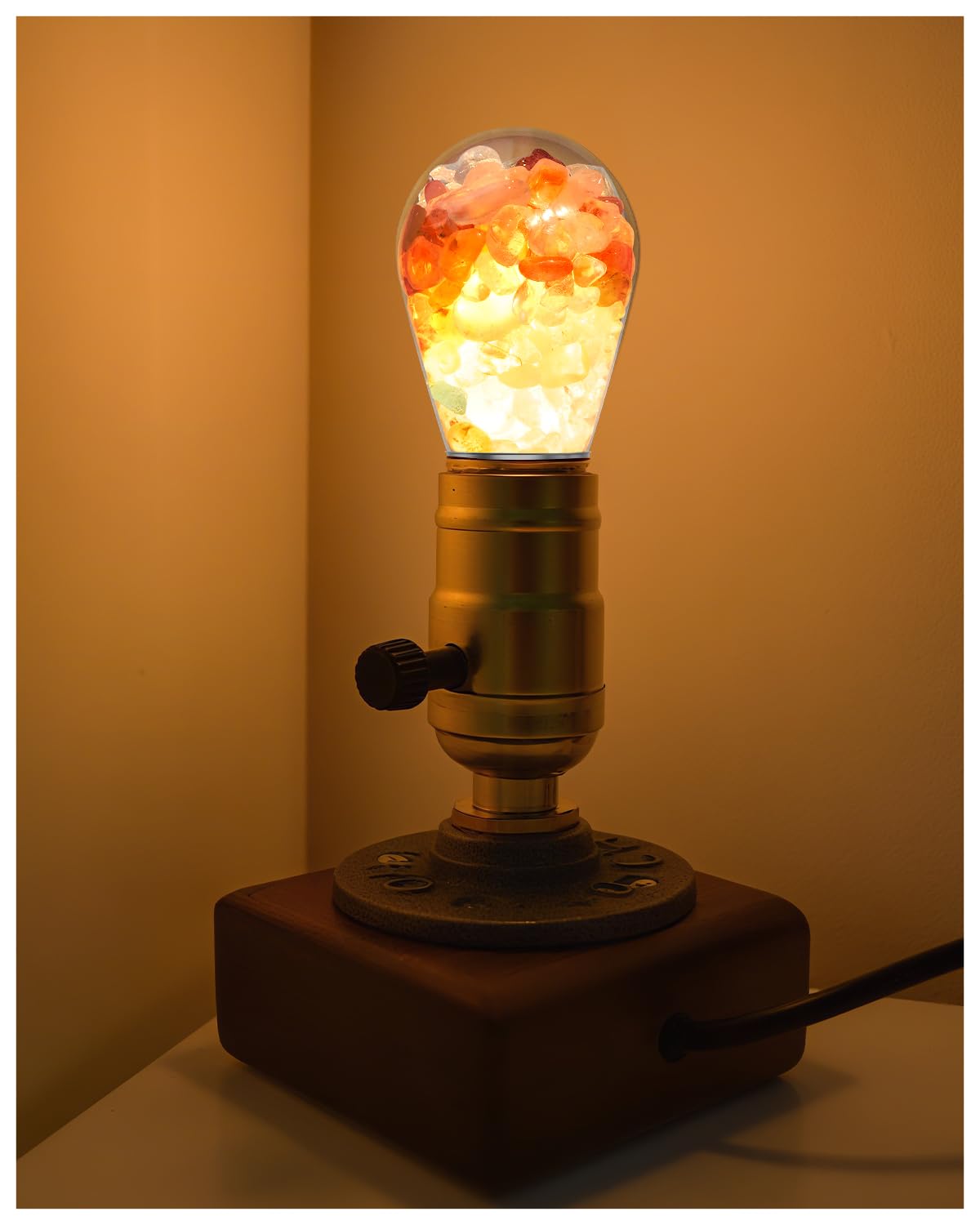 LED Bombillas Nocturnas de Cristal, Bombillas de Cabecera Decorativas, Lámparas de Tratamiento de Ambiente Relajado, Regalos de Descompresión para Niños, Ancianos, Estudios de Yoga