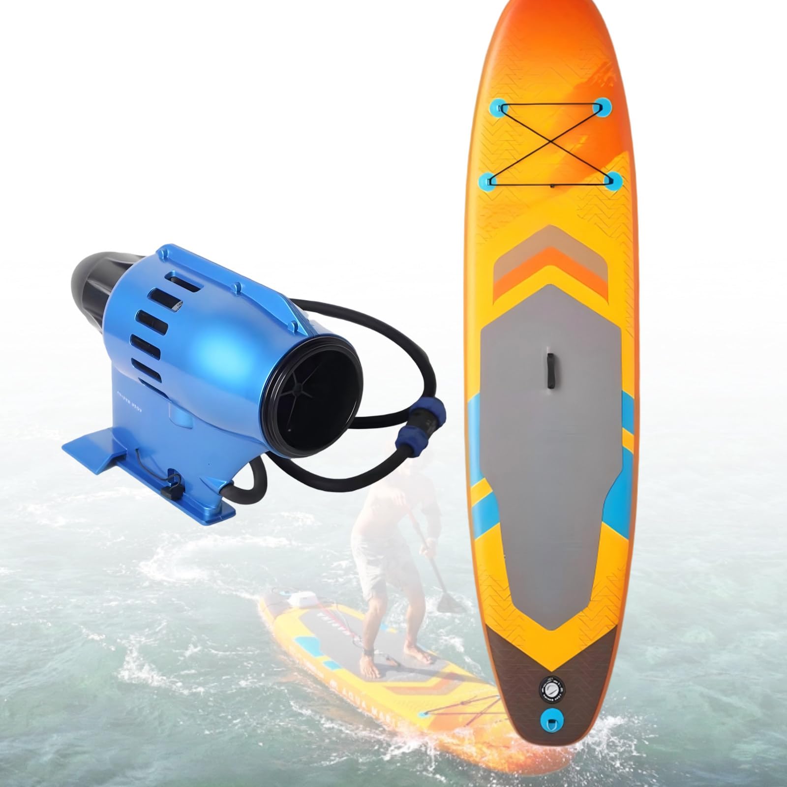 366 × 84Cm Tabla de Paddle Surf Hinchable & Motor Eléctrico