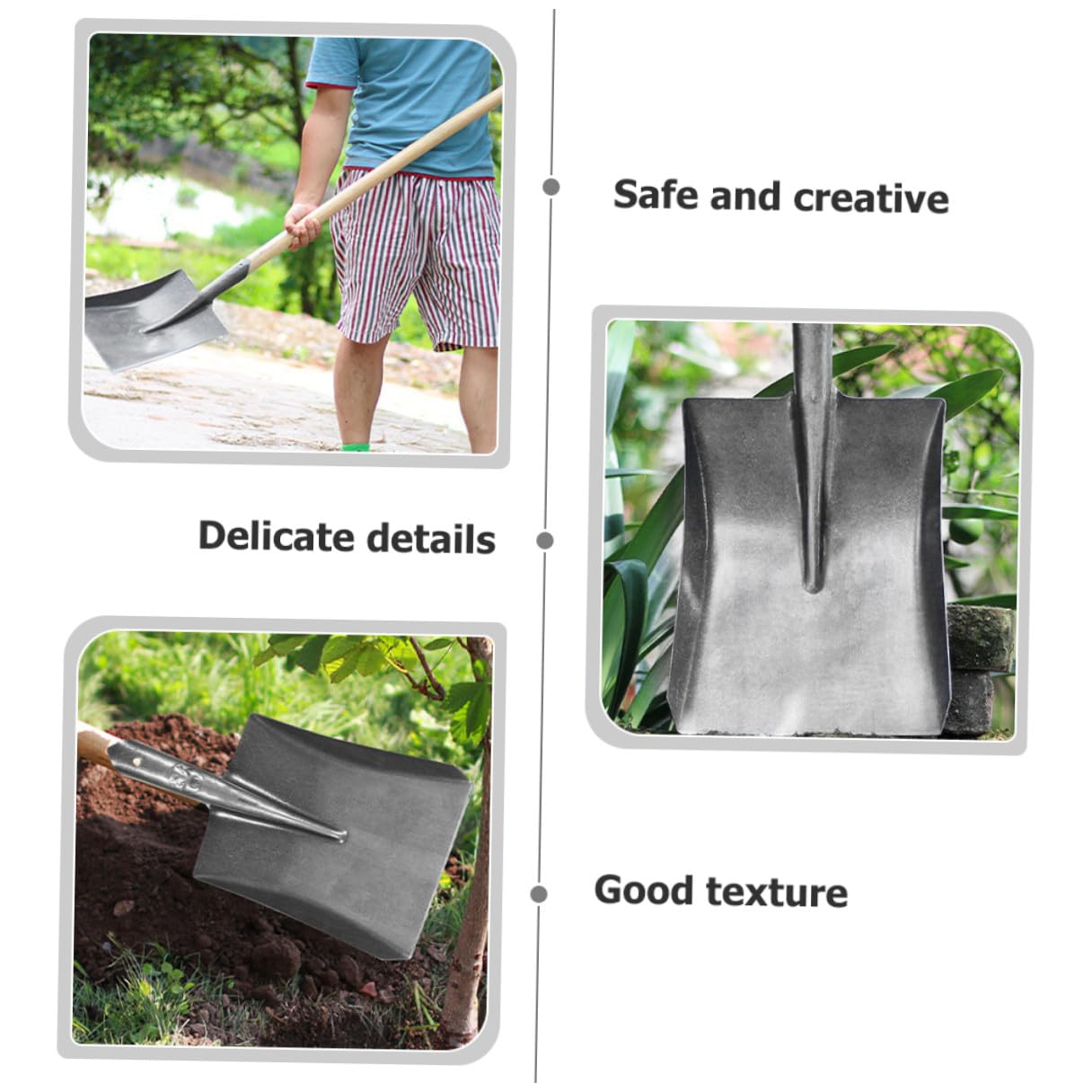 Gartenspaten aus Stahl, Praktische Gartenschaufel für Zuhause