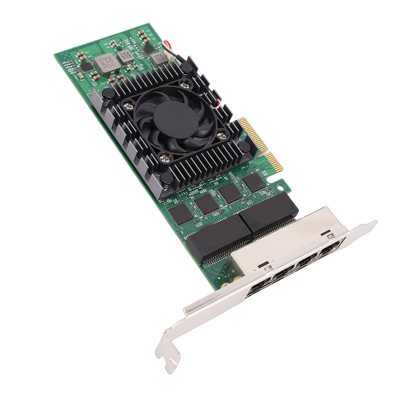 Aramox Scheda di Rete Gigabit Ethernet Scheda NIC PCI Express con 4 Porte RJ45 Chip PCB I211AT X4 Gen2.1 10 100 1000 Mbps a Basso Profilo per Server e PC Desktop