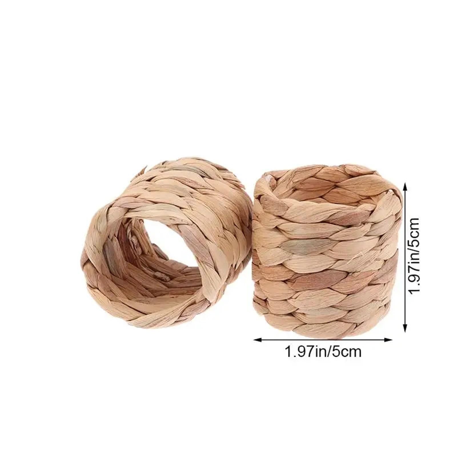Anillos de servilleta para decoración de mesa, Servilleteros 12/18/24 piezas Tejidos a mano. Hierba de jacinto agua