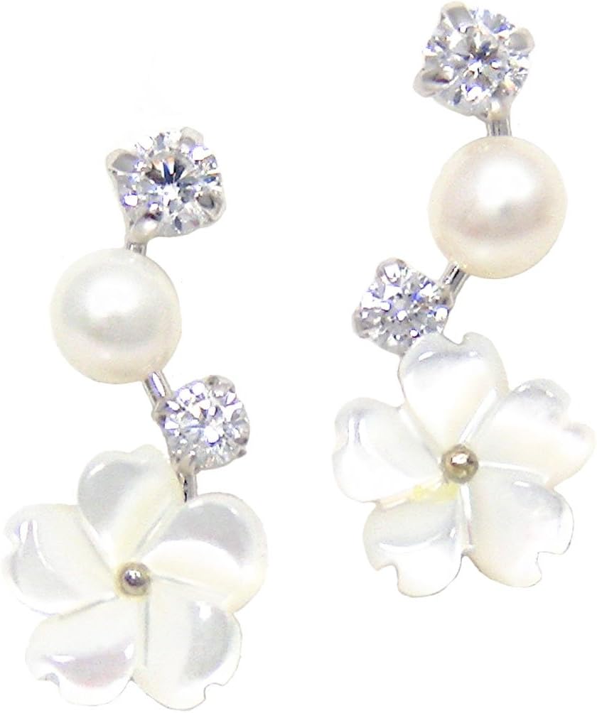 ループイヤリング♡人気【ブルーム】K10 パール イヤリング☆アガット