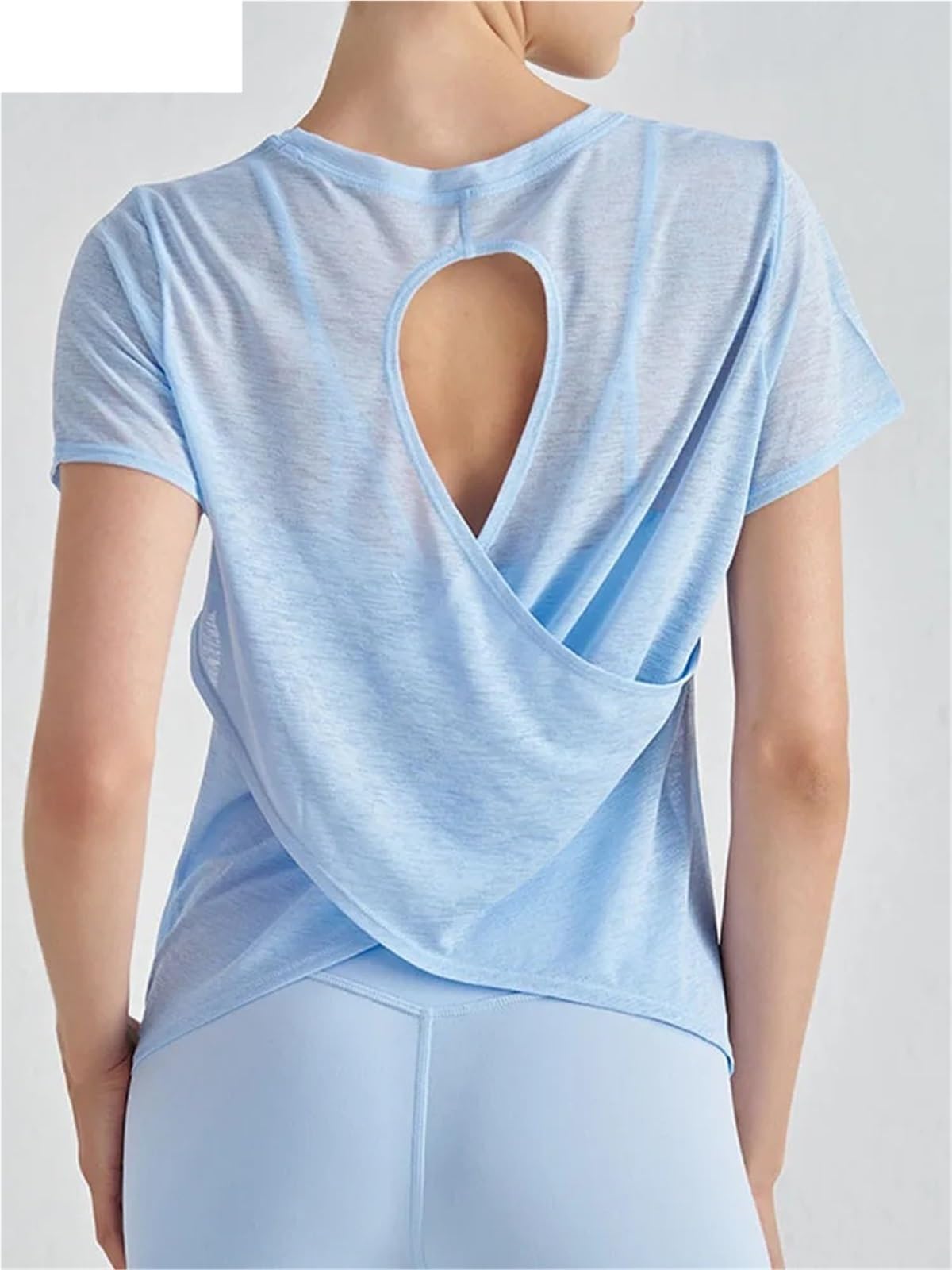 Maglietta da yoga Top da yoga traspiranti senza cuciture donna, t-shirt sportive solide for fitness, top corsa e allenamento per donne