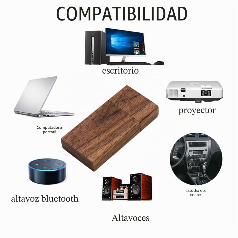 Paquete de 10 unidades de memoria flash USB, memoria USB de madera (2.0 16 GB, madera de nogal)
