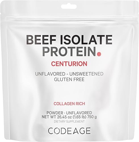 Codeage Suplemento de proteína aislada de carne alimentada con pasto  20 aminoácidos, rico en colágeno  Atletas y deportes  Suplemento de proteína