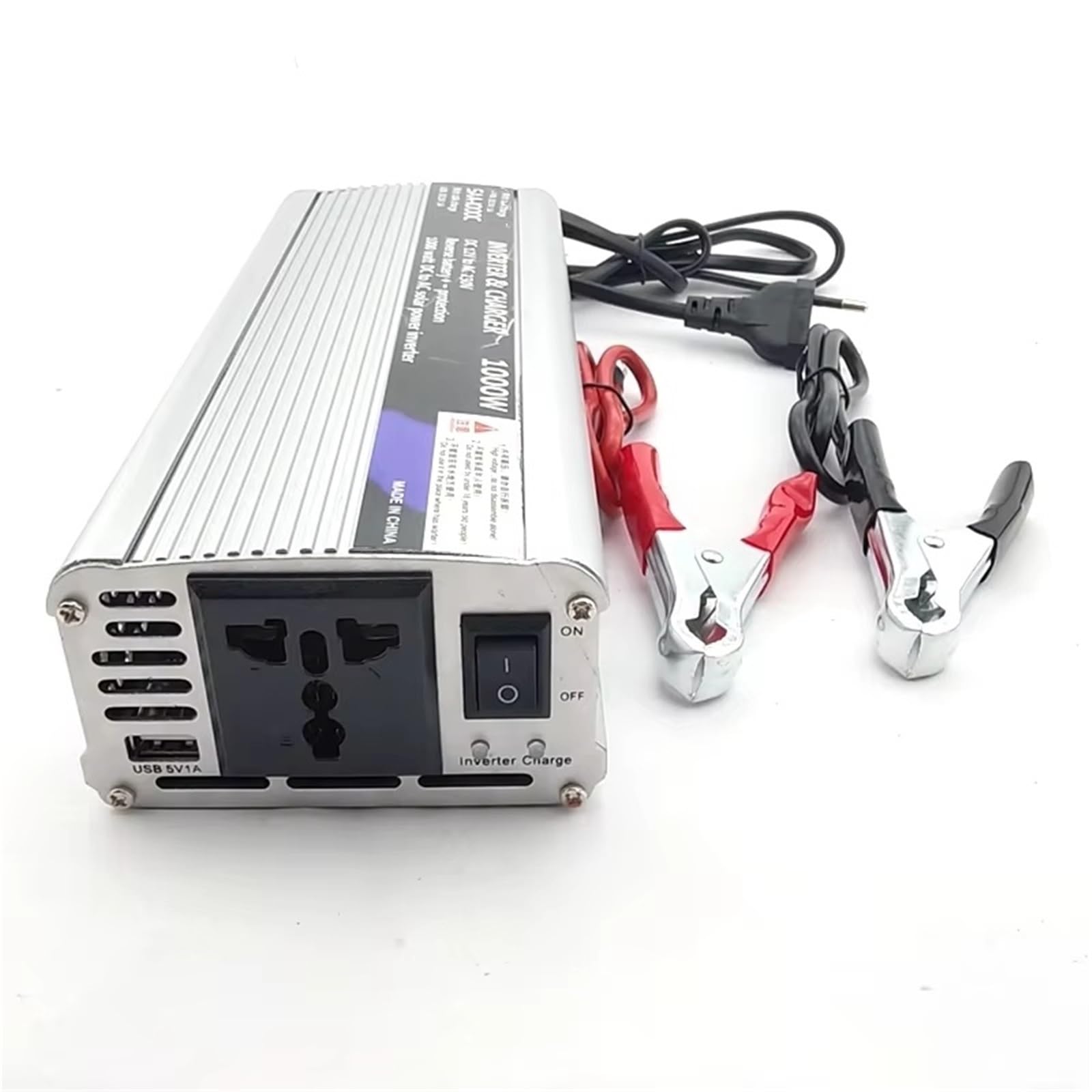 Inversor Inversor De Energía Solar Híbrido De 12 V Y 220 V Cargador Transformador De Voltaje USB 500 W 1000 W 2000 W Adaptador para El Hogar Transformador de Voltaje(12V 2000W)