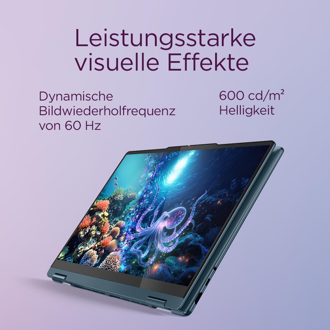 Lenovo Yoga 7 2in1 Laptop 14" WUXGA OLED AMD Ryzen AI 7 350 16GB RAM 512GB SSD AMD Radeon 860M Win11 QWERTZ Tidal Teal