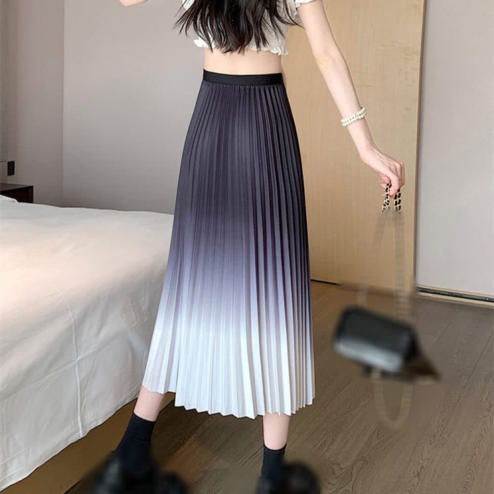 Röcke Damen,Damenmode-Midirock Mit Farbverlauf, Mehrfarbig, Elastisch, Hohe Taille, Faltenrock, Sommermode, A-Linie, Swing, Gerüscht, Lässig, Lange Röcke Für Mädchen Und Damen