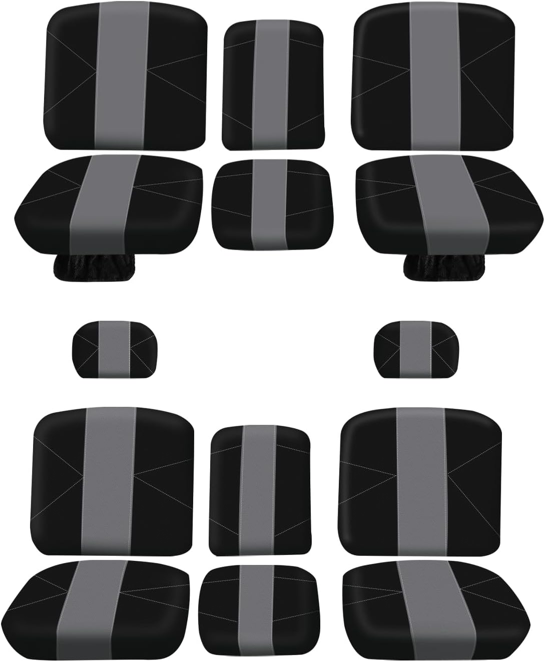 SAPUBK Custom-fit UTV Seat Covers Set Replace for Can Am Defender MAX HD8/9/10 DPS HD8/9/10 XT Accessories, 1680D UTV Seat Covers with Pockets & 2 Headrest Covers