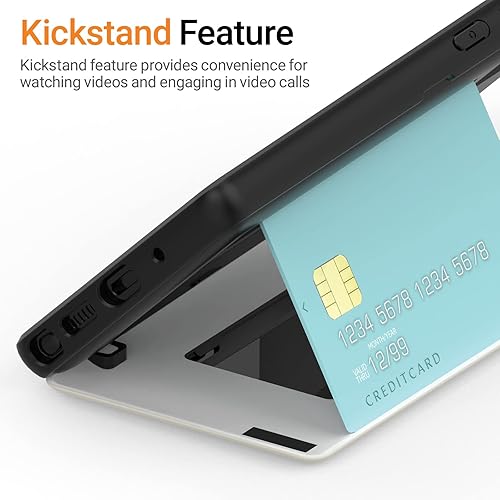 Miniatura 5 de JUST4YOU Funda tipo cartera para Galaxy Note 20 con tarjetero con cierre magnético automático, cubierta de parachoques de espejo oculto (verde)