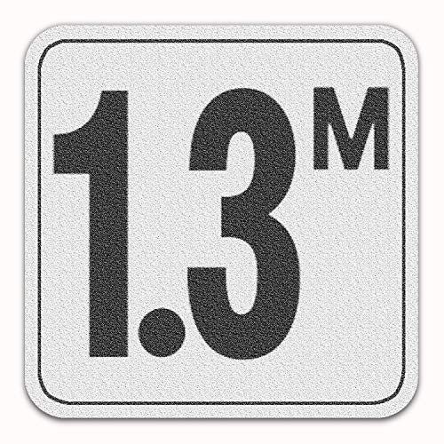 1.3M - Adhesive Swimming Pool Depth Marker Sticker - 6 In x 6 In with 4 Inch Lettering