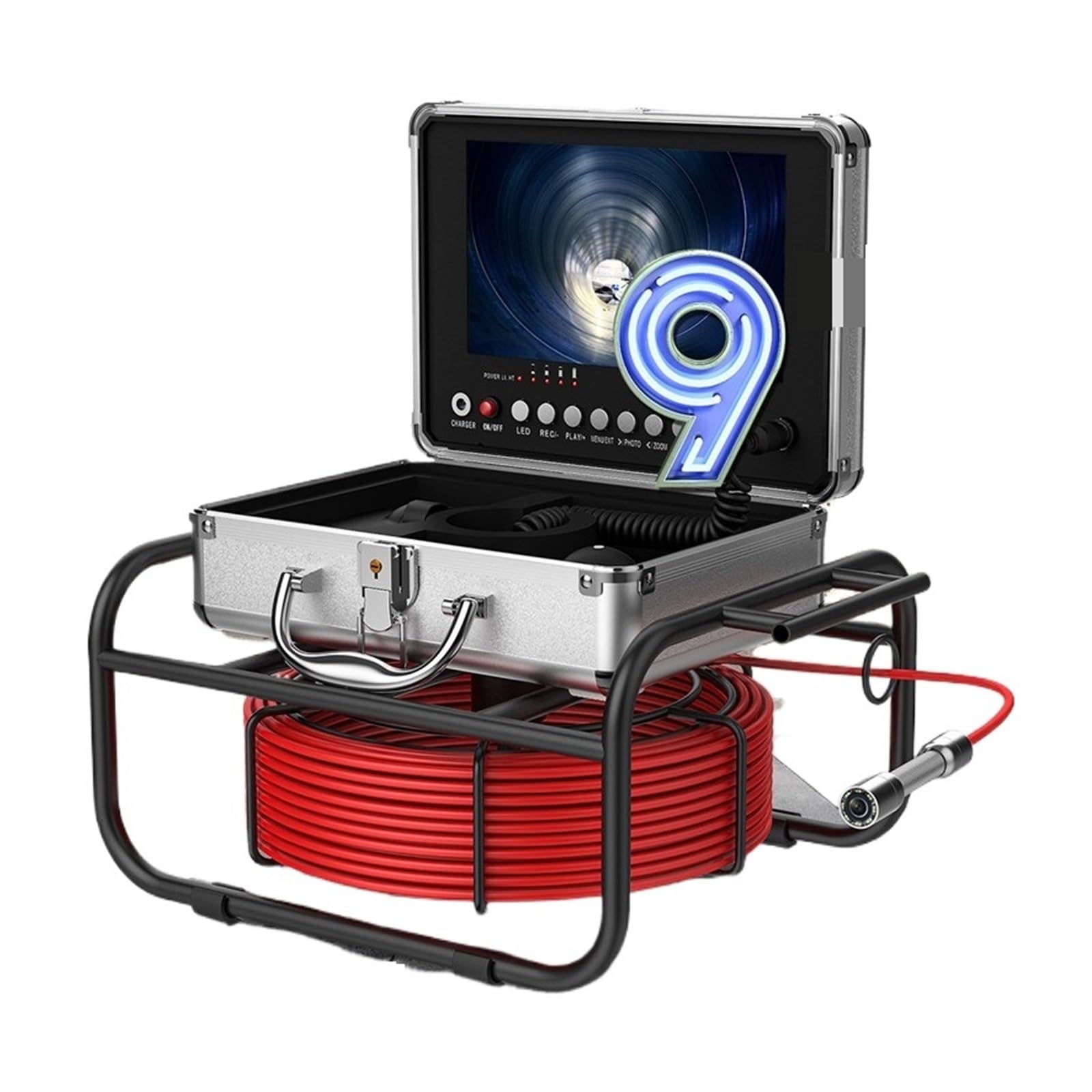 Kamera Inspekcyjna Rur 17MM/23MM 9-calowy Monitor Boroskop IP68 Rurociąg Kanalizacyjny Przemysłowy Endoskop Z Nagrywaniem DVR Dobra Jakość Obrazu(20m,17MM Camera)