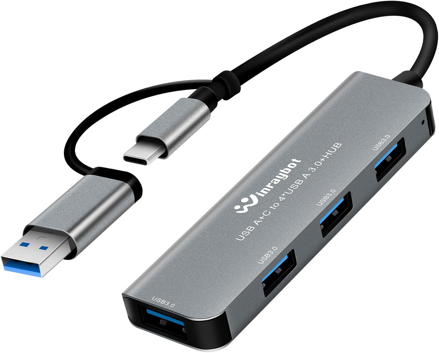 USB hub Splitter for Laptop,USB hub 1to4,USB 3.0 Splitter USB c hub,3.0 HUB Port Expander (USB 3.0 HUB-Silver) image 7 of 8 B0DYSPT99W
