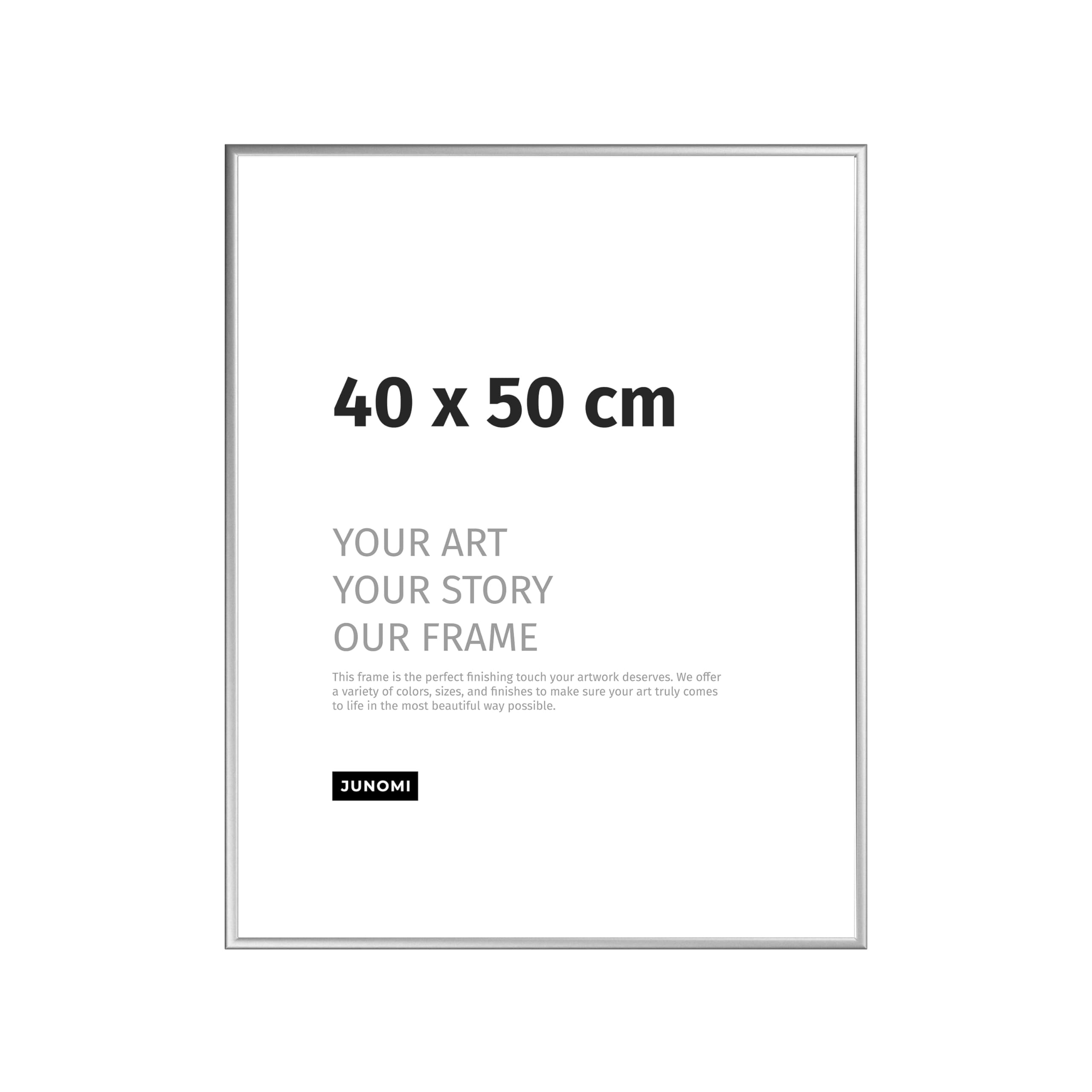 JUNOMI Picture Frame 40 x 50 cm Aluminium Colour Silver (Matte) Wall Decoration Metal with Shatterproof Acrylic Glass Picture Frame Metal - Image 2