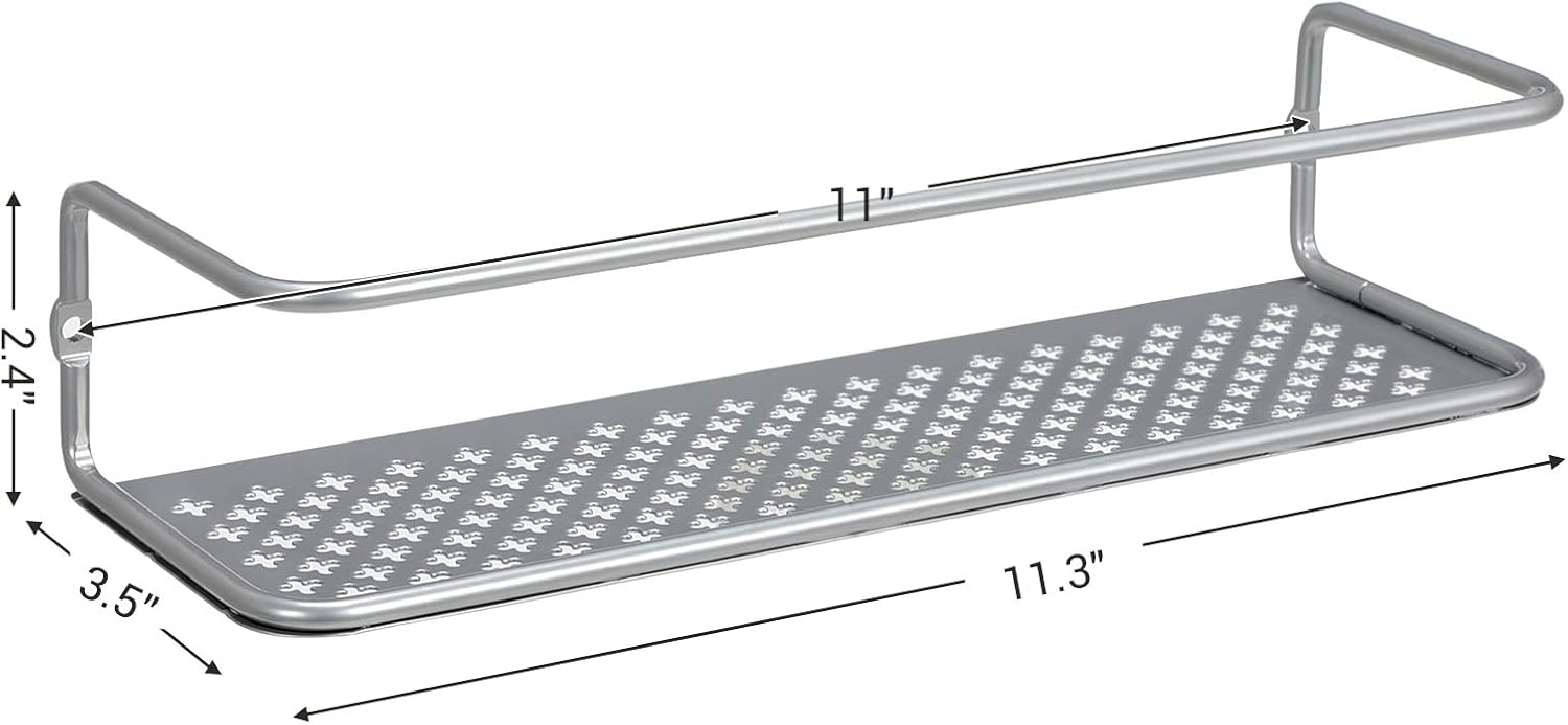 SONGMICS Wall-Mounted Spice Racks, Set of 4, Metal Spice Organizers, Kitchen Shelves for Door, Cabinet, Pantry, 11.3 x 3.5 x 2.4 Inches, Silver Gray UKCS07SV : Home & Kitchen