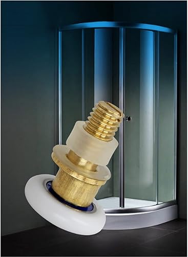 Miniatura 4 de 4 rodillos para puerta de ducha, diámetro de 0.906 in para puertas correderas de vidrio de baño, corredoresruedas, fuerte capacidad de carga,