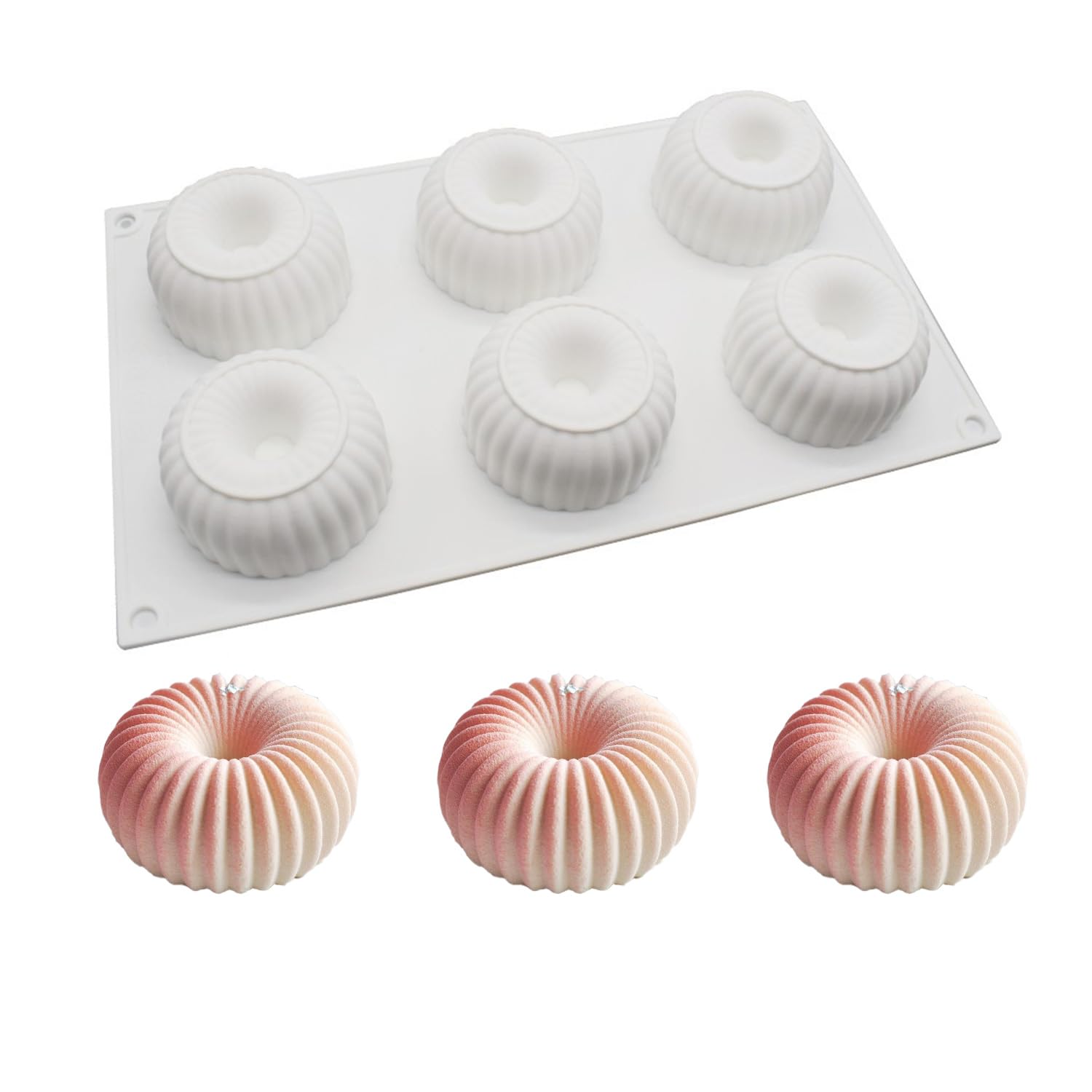 HanQZen 3D Strawberry & Raspberry Silicone Baking Mould Set - Flexible Dessert Moulds for Mousse Cakes, Brownies, Jelly, Ice Cream & Sweets (Fruit Pattern) (Ring-shaped) (White)