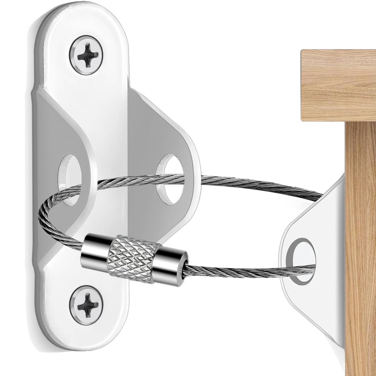 ALMEKAQUZ 10 Pack Furniture Anchors, Anti Tip Furniture Anchors for Baby Proofing, Furniture Wall Anchor Earthquake Straps for Furniture Dresser Wall, Safety Anchor Furniture Fasteners to Wall (White)