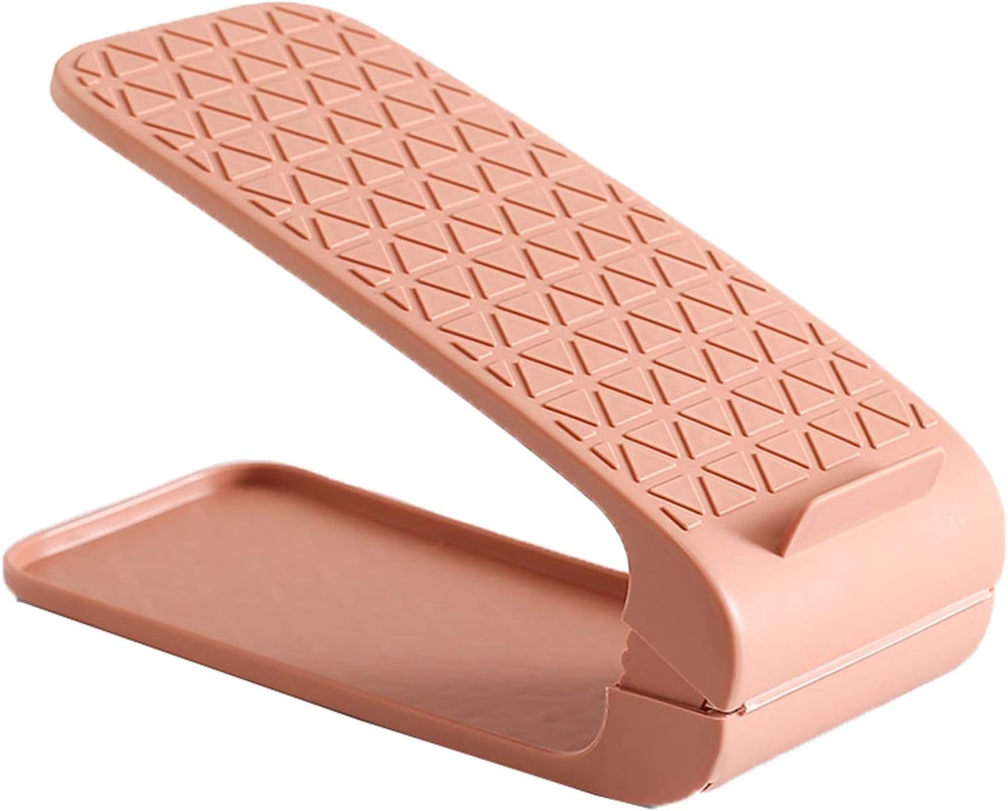 調節可能な靴スロット靴ラック2層スペースセーバー収納オーガナイザー靴キャビネットホーム寮のリビングルーム（ピンク8個）